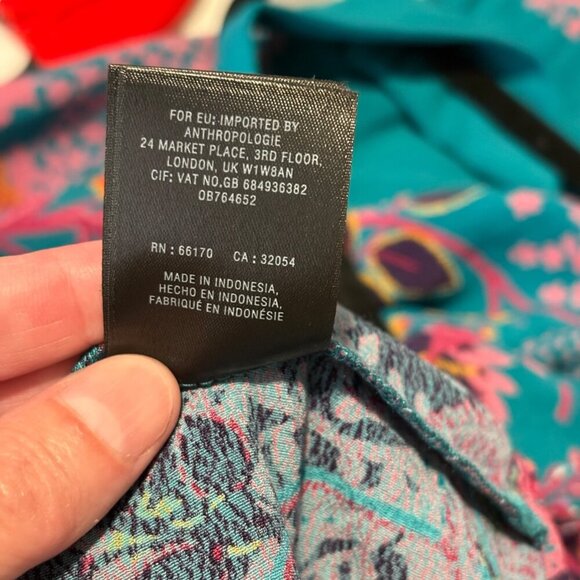 Maeve - Anthropologie Teal Floral Sleeveless Jumpsuit with Pockets US Size 2 - Picture 7 of 10